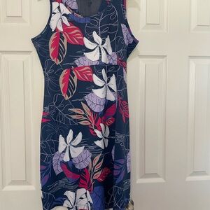 Columbia Sports Dress Dry-wick fabric  Navy and Red Floral Mini Dress XL